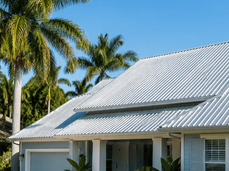Corrugated metal roofing panels in Florida