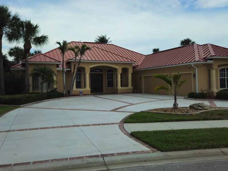 Terra cotta standing seam metal roof in Merritt Island, FL